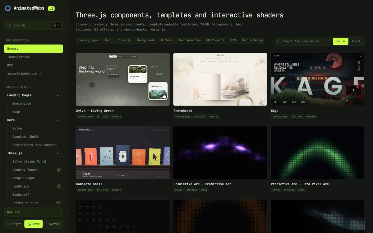 AnimatedWebs UI library